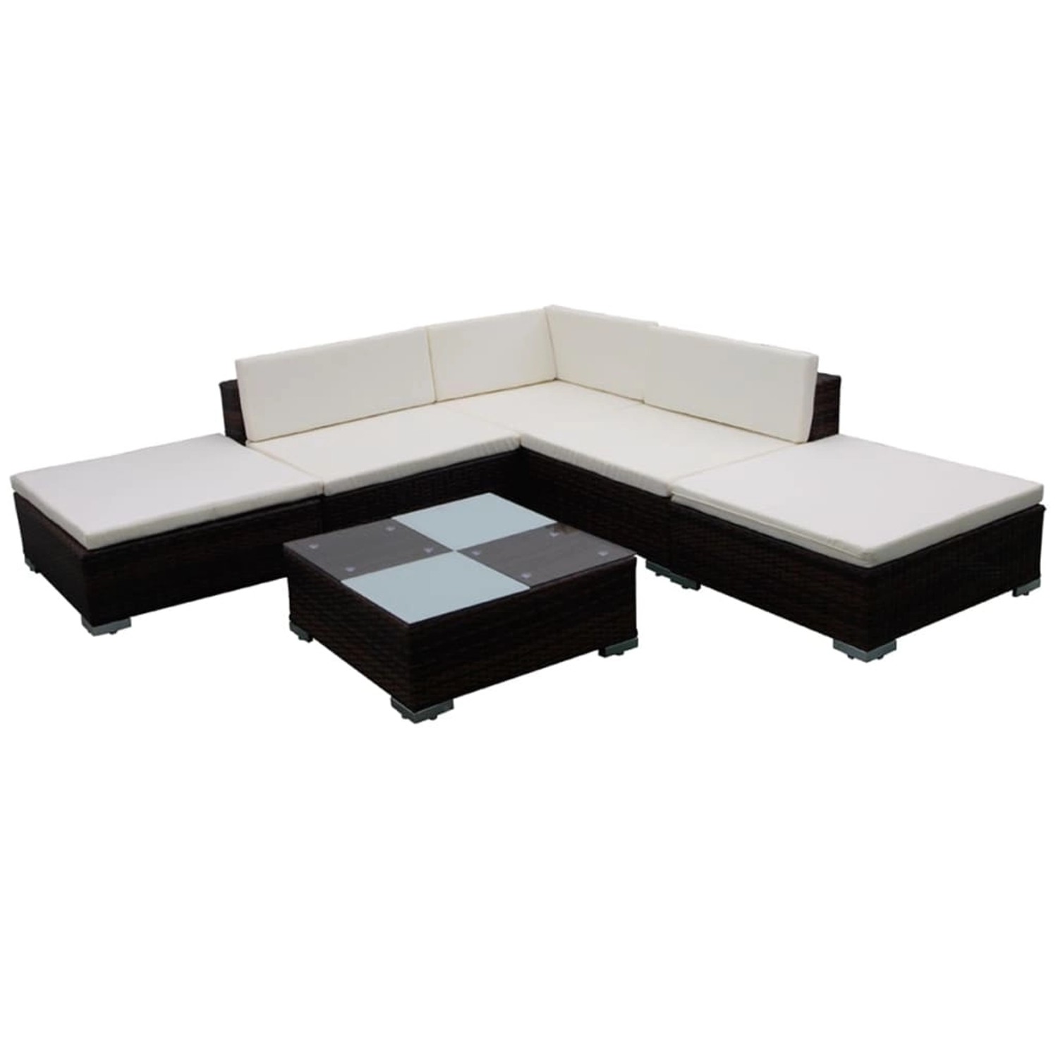 vidaXL 6-tlg Garten-Lounge-Set mit Auflagen Poly Rattan Braun Modell 7 günstig online kaufen