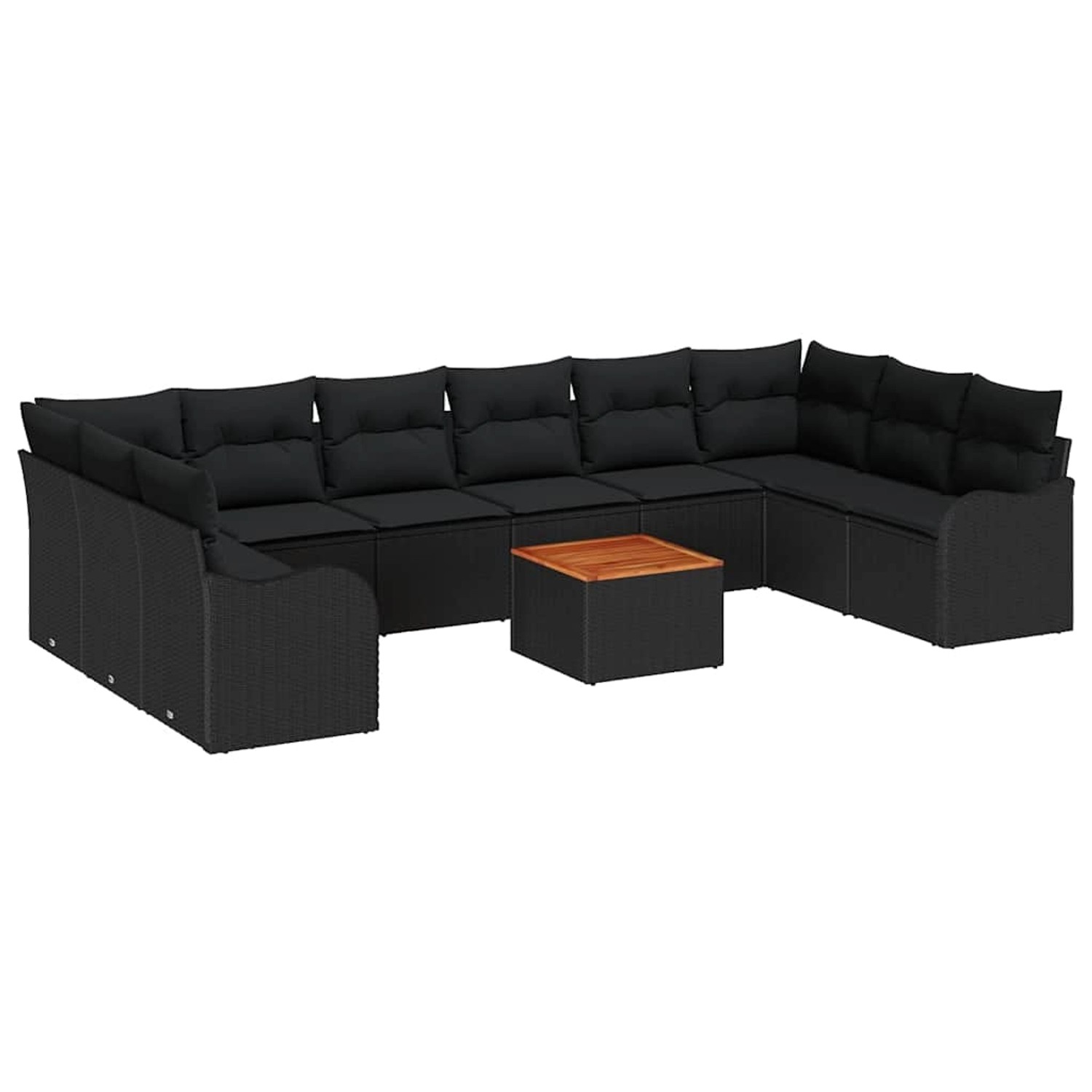 vidaXL Garten Sofa Set 10-Tlg Schwarz Rattan Polyester Stahl 3356168 günstig online kaufen