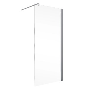 Schulte Alexa Style 2.0 Walk In Duschwand, 90x190 cm, mit Chromprofil und Stabilisationsbügel.