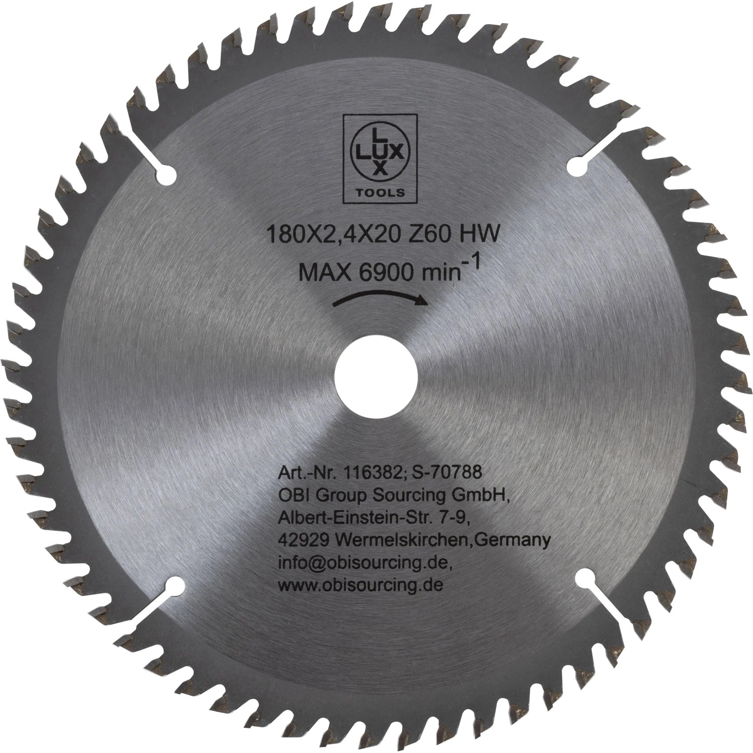 LUX-TOOLS HM-Kreissägeblatt 180 mm x 20 mm 60 Z