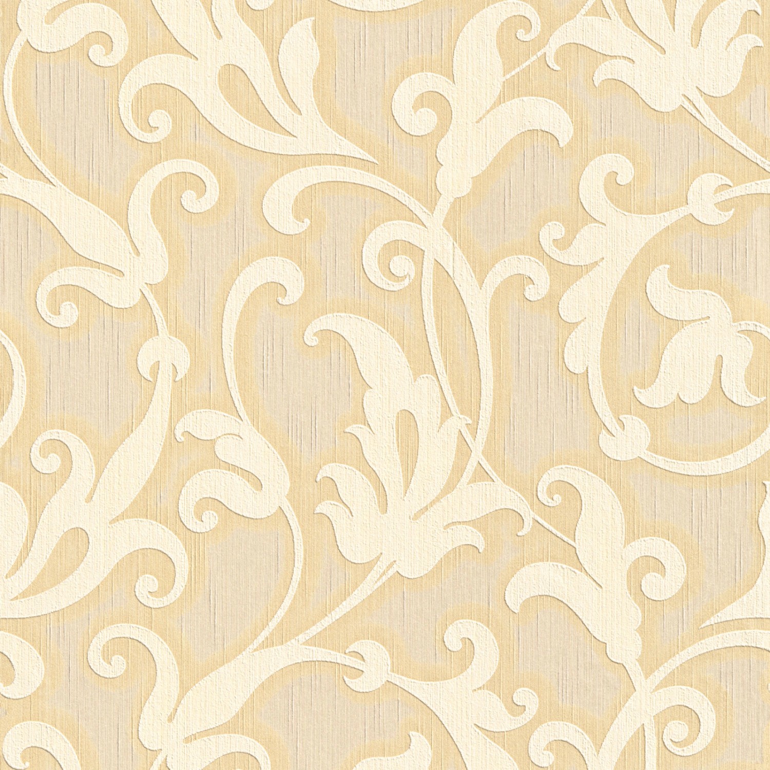 Bricoflor Creme Gold Vlies Textiltapete Ranken Vliestapete Elegant für Essz günstig online kaufen