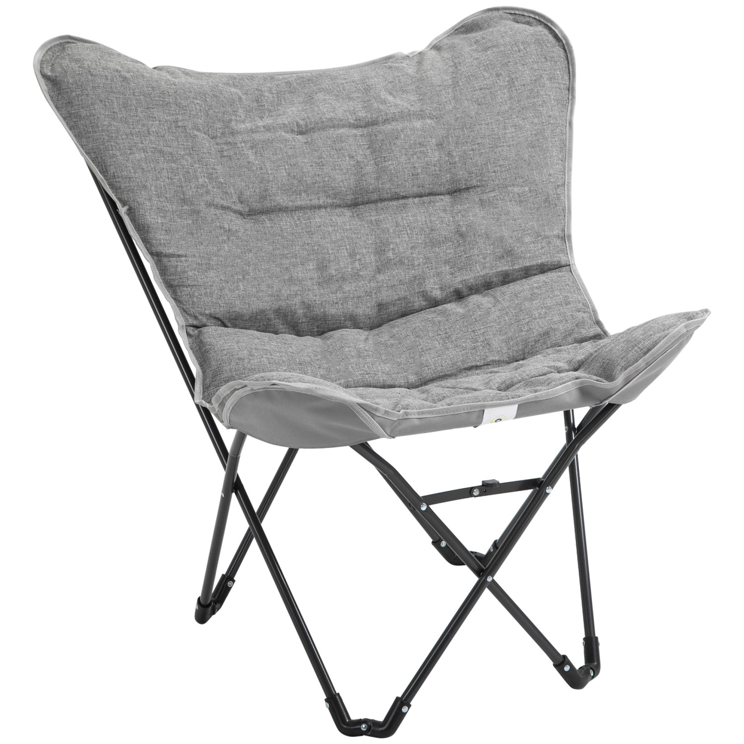 Outsunny Campingstuhl Stahl Polyester Hellgrau 88L x 74B x 84H cm günstig online kaufen