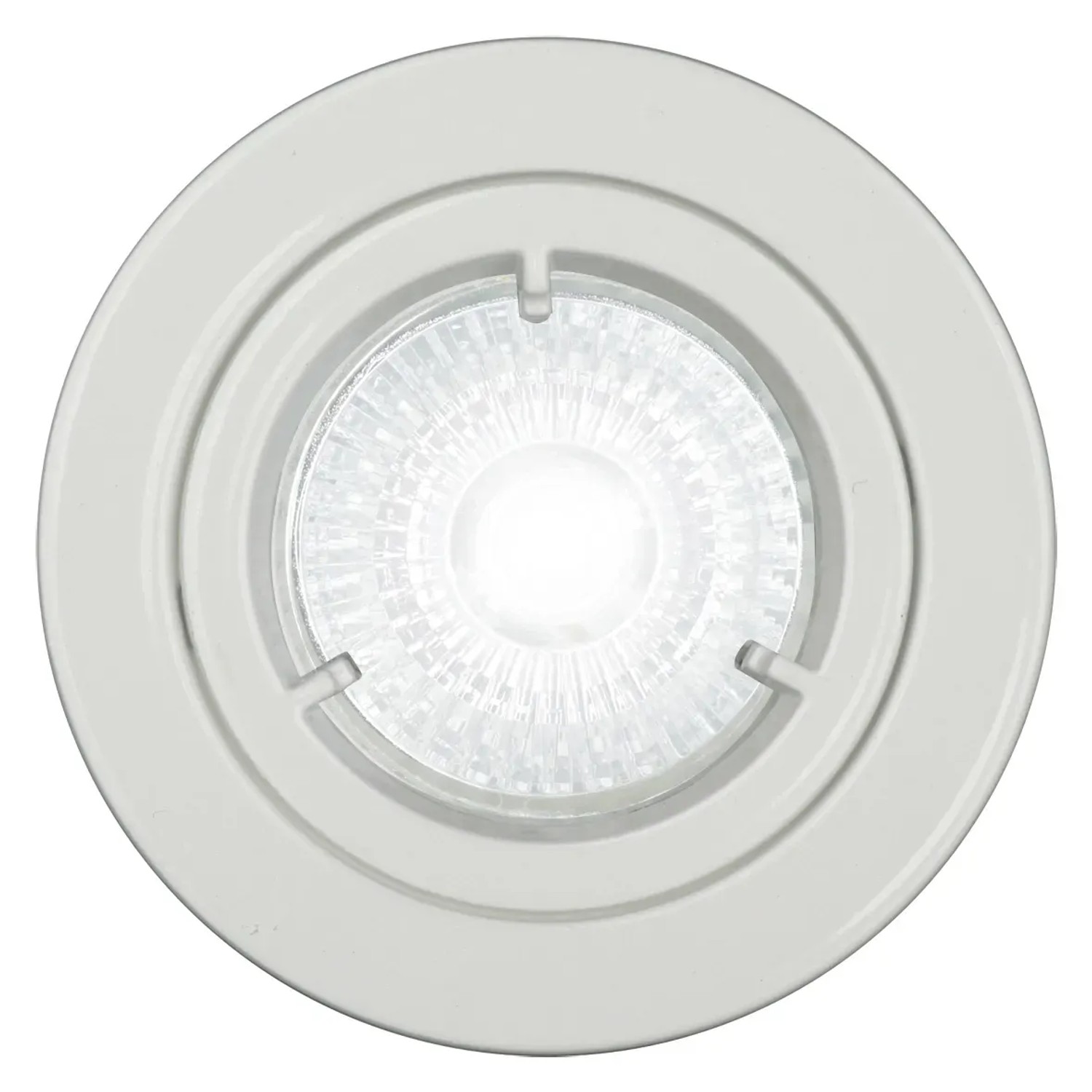 Weiße Halogen Einbauleuchte für Innenräume, runder Deckenspot.
