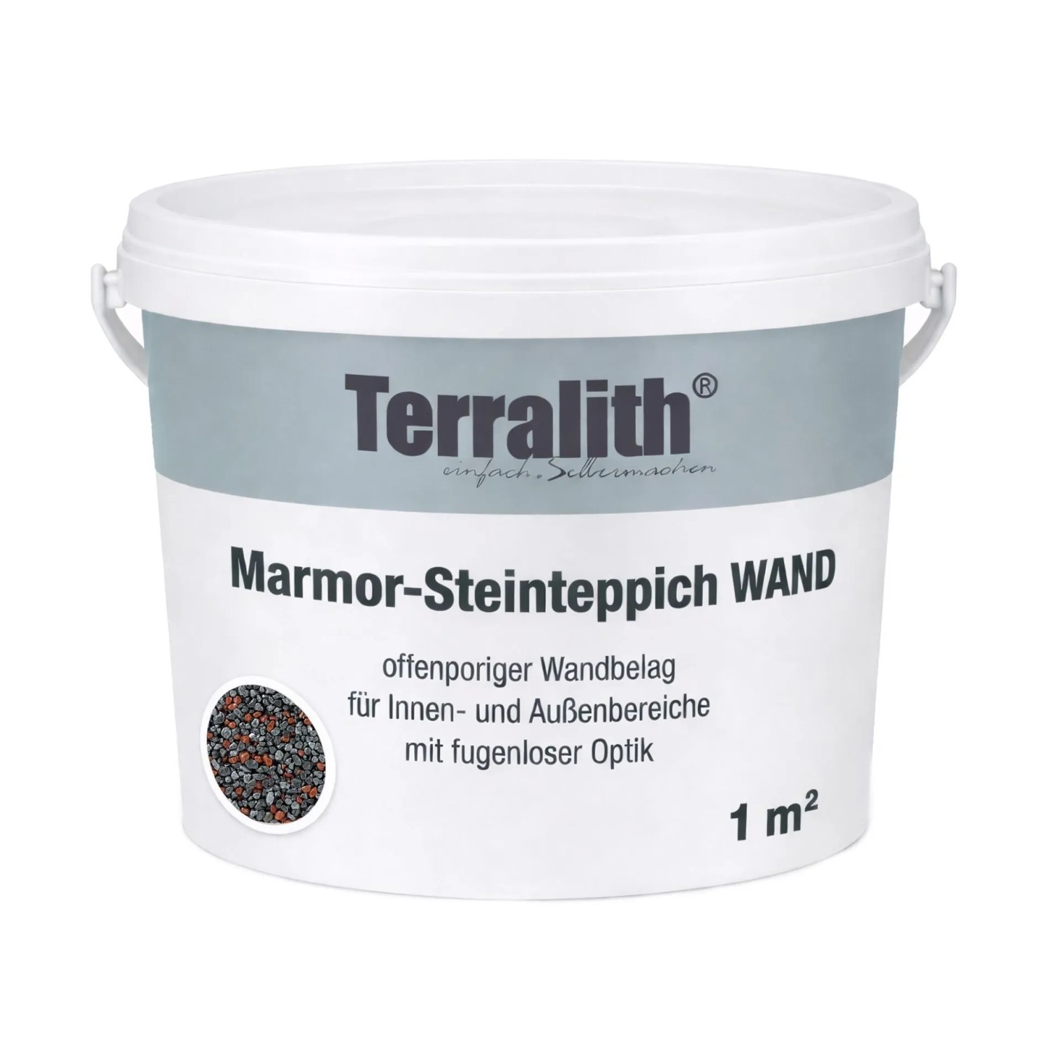 Terralith Metallic Steinteppich Wand Metallic Mix 303 für 1 m²