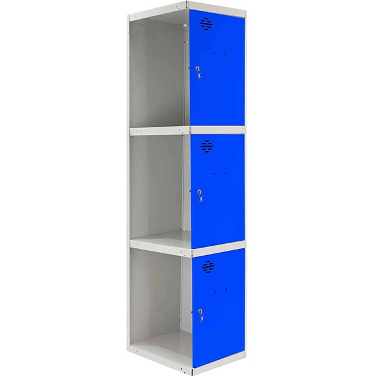 PROREGAL Spind AMEGO HxBxT 180 x 30 x 50 cm 3 Abteile Anbaumodul Grau-Blau günstig online kaufen