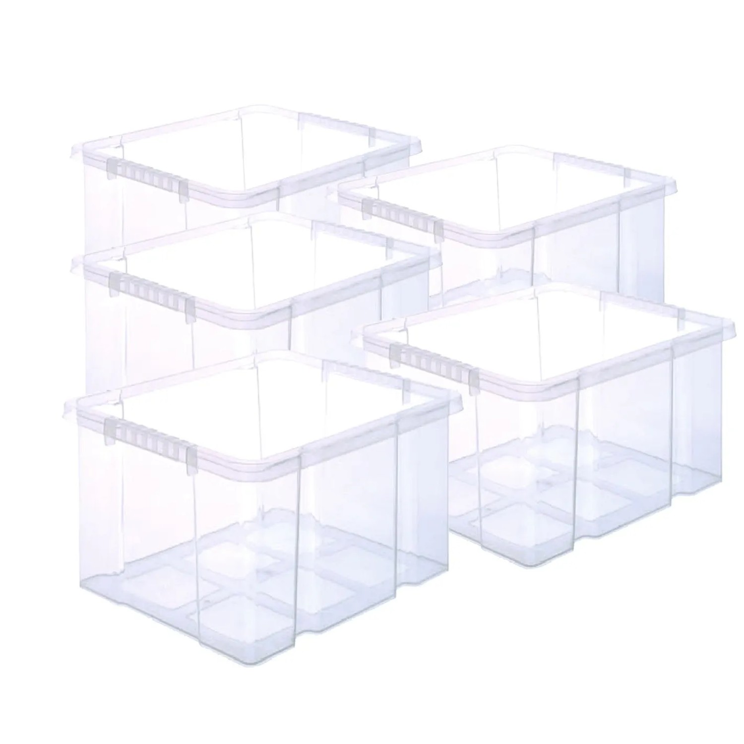 BigDean 5x Stabile Kunststoffbox ohne Deckel Eurobox Dreh Stapelbar 44x35x24cm Passt in Kastenregale