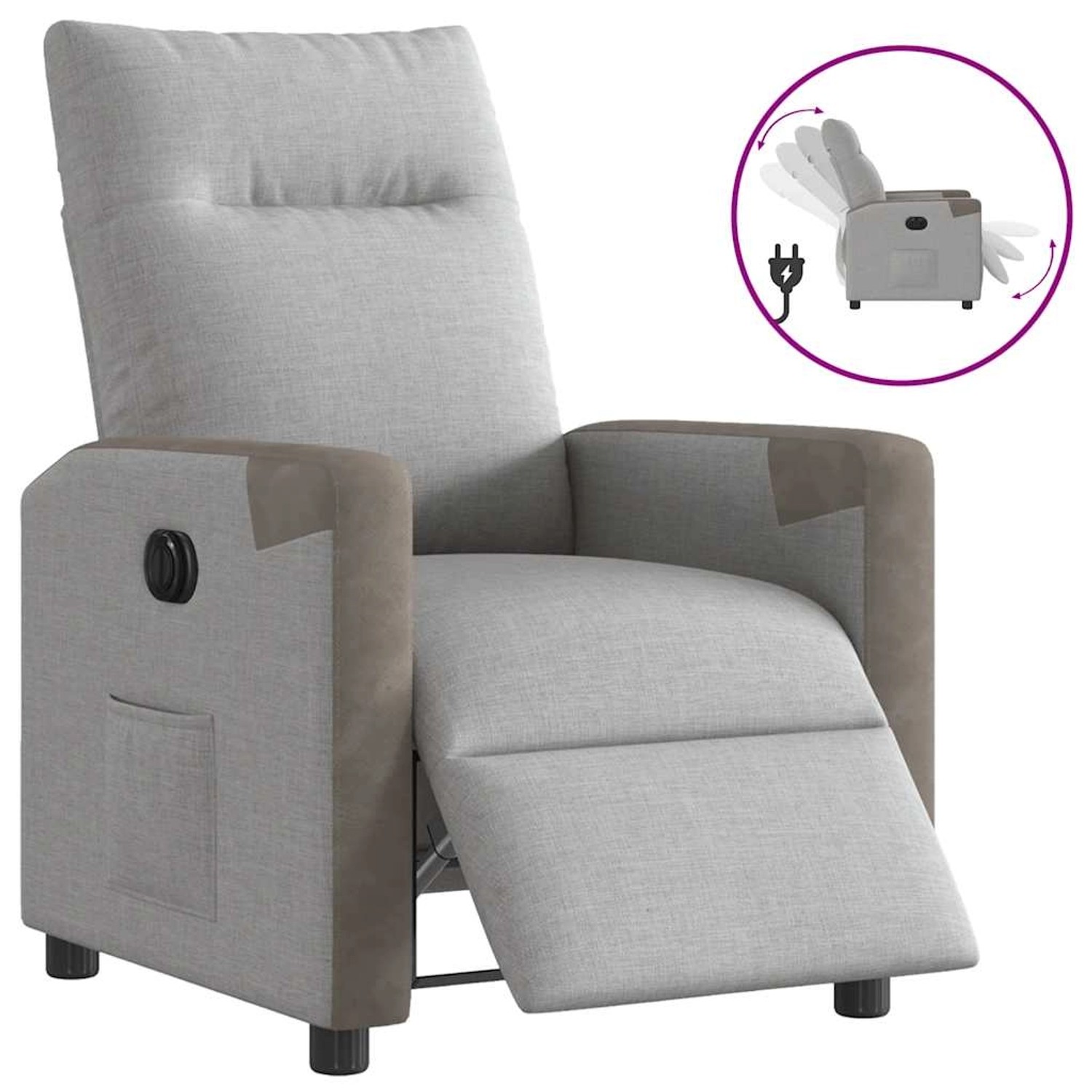 vidaXL Relaxsessel Elektrisch Wolkengrau Stoff 3324079 günstig online kaufen