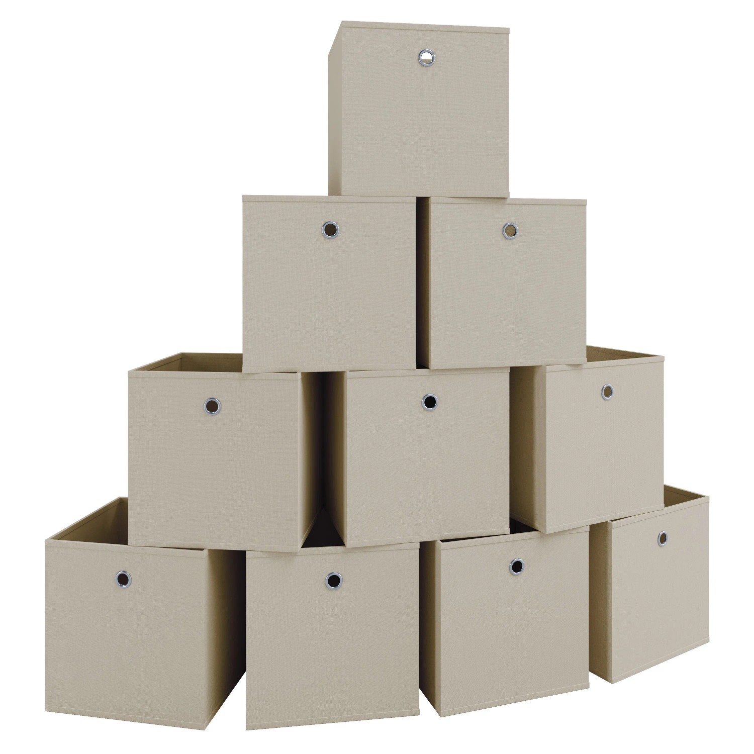 VCM Stoffbox Boxas Weiß-Natur ohne Deckel 10 Stück