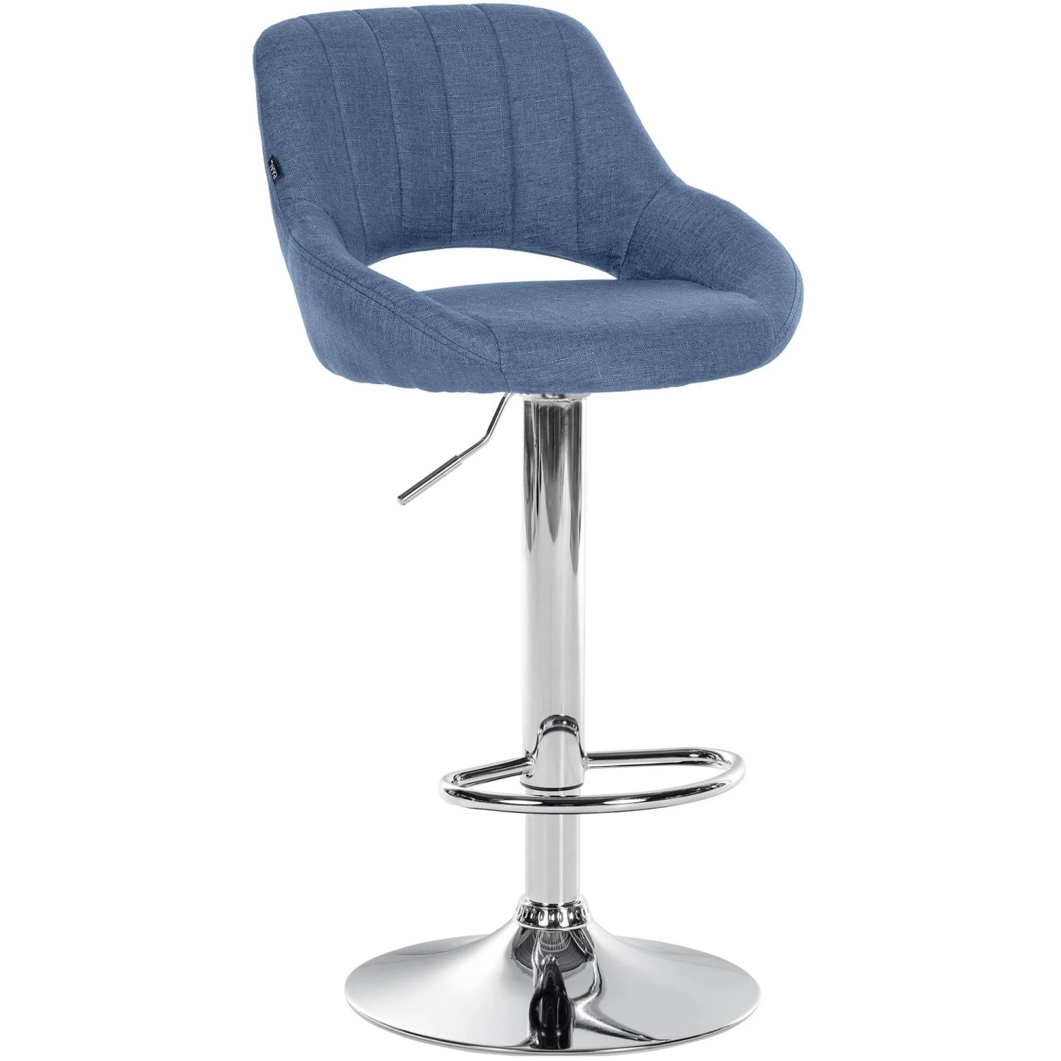 CLP Barhocker Milet Stoff Blau/Chrom