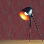 Tadessi Vliestapete in Bordeaux mit elegantem grafischem Fächermuster. Dekorative Wandgestaltung für moderne Räume.