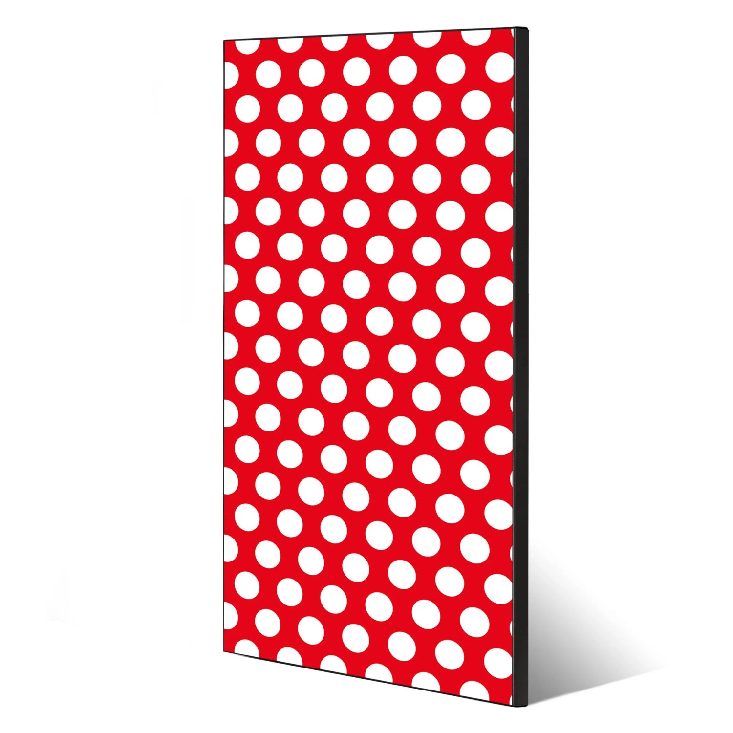 Banjado Magnettafel 37x78cm, rote Magnetwand mit weißen Punkten, inkl. 4 Magnete.