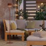 Rote EGLO Solar LED Stehleuchte ROCCANOVA-L mit Touchdimmer, ideal für Terrasse und Balkon.