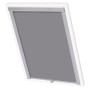 Graues vidaXL Verdunkelungsrollo FK06 für Velux Fenster, Ansicht von vorn.