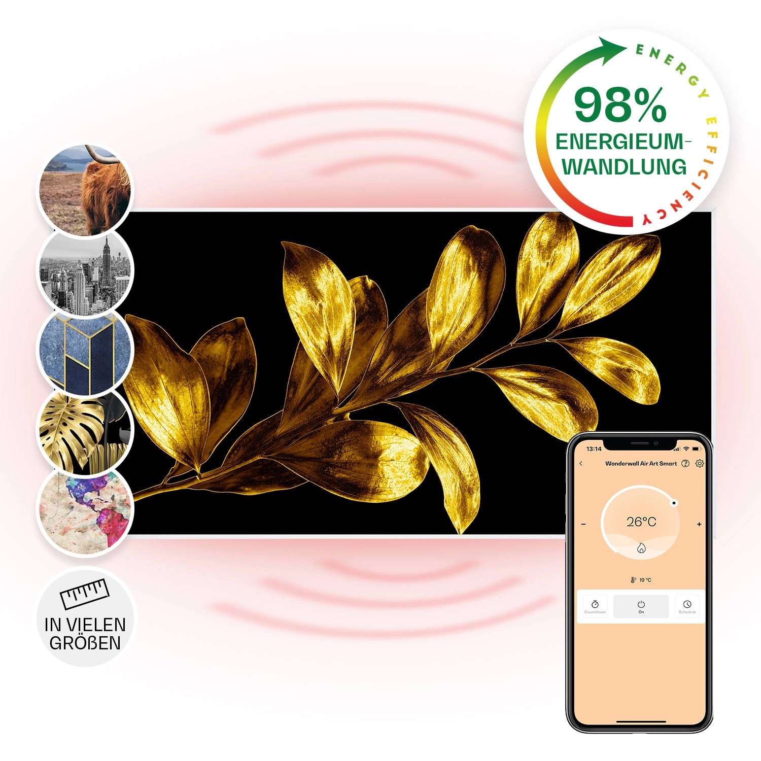 Klarstein Wonderwall Air Art Smart Infrarotheizung Wandinstallation App-Ste günstig online kaufen