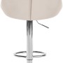Creme Samt Barhocker Lazio mit Chromgestell. Höhenverstellbarer, drehbarer Hocker.
