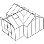 Schwarzes Vitavia Gewächshaus Sirius mit 13 m², ESG-Verglasung und Fundament. Ideal für den Garten.