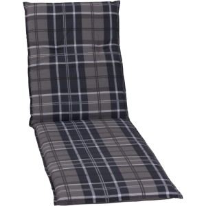 Saumauflage Beckley für Gartenliegen, grau kariert, bequeme Polsterung für entspannte Stunden im Garten.