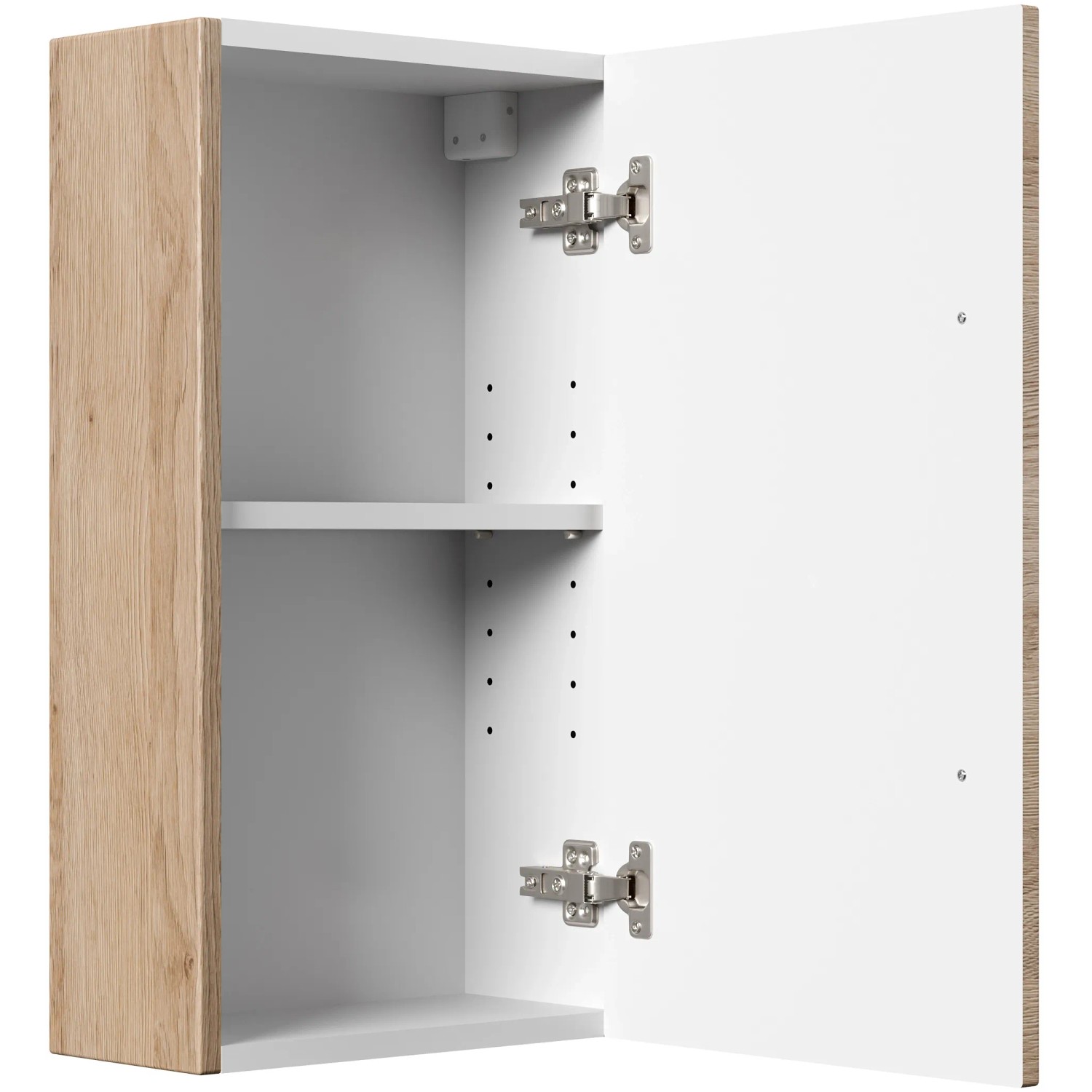 Offener Posseik Bad-Hängeschrank Rima, Eiche hell, 40 cm breit, mit Einlegeboden.