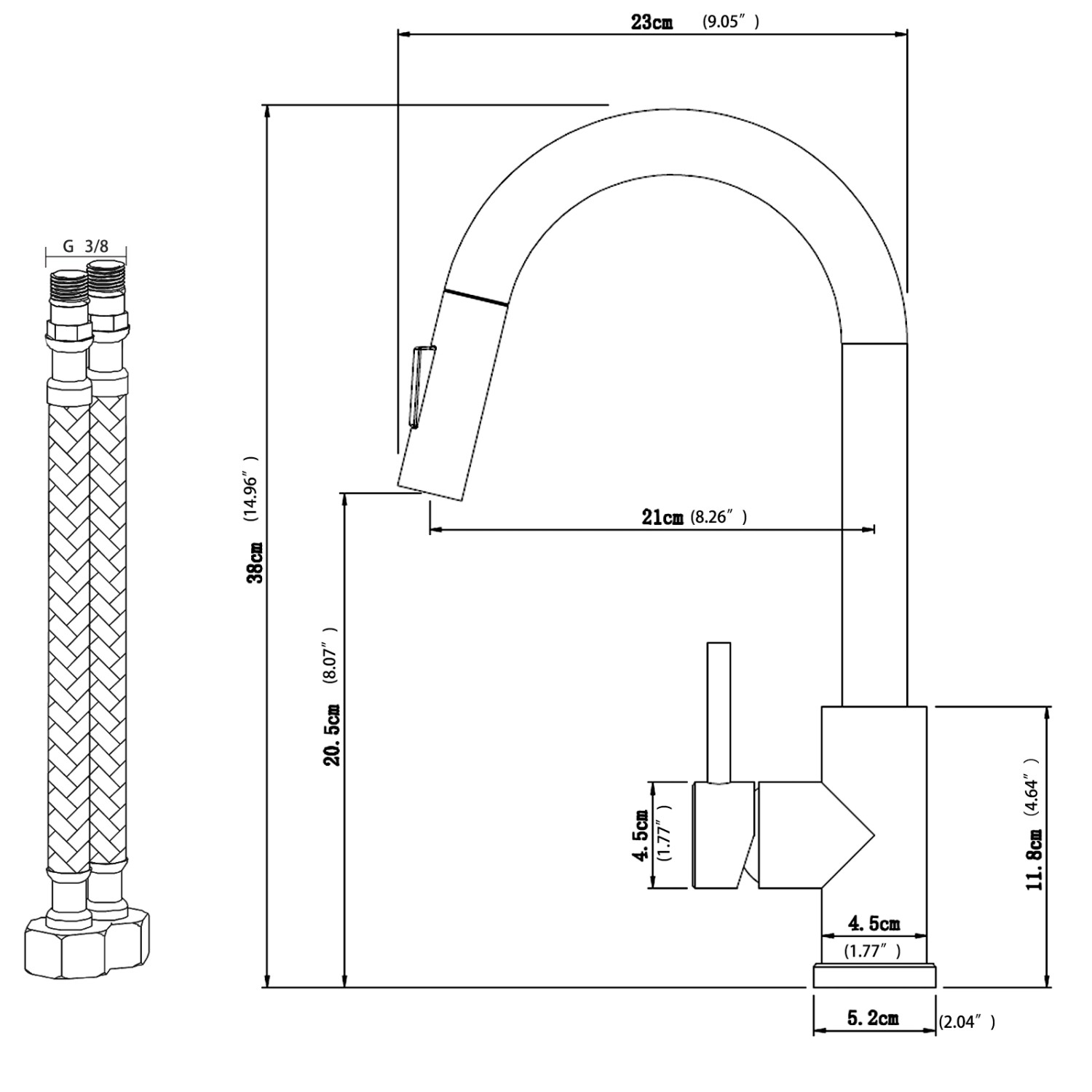 AICA Säulenbrause-Wasserhahn Silber Zwei Wasserauslassmodi Küche Mischbatterie Ausziehbar 360° Drehbar Einhand-Spültischarmatur Bad Küchenarmatur_2