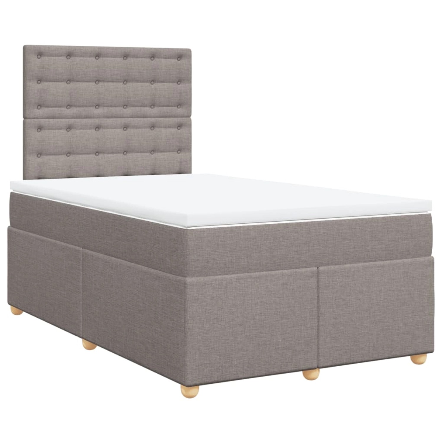 vidaXL Boxspringbett mit Matratze Taupe 120x190 cm Stoff 3291237 günstig online kaufen