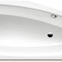 Kaldewei Raumsparwanne Mini 157 cm, linke Ausführung, weiße Stahl-Email Badewanne für kleine Bäder.