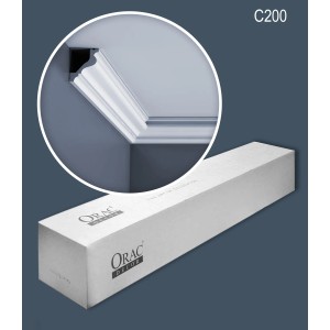 ORAC DECOR C200 LUXXUS Zierleisten Set mit 12 Stuckleisten (24m) in Weiß, inkl. Detailansicht.