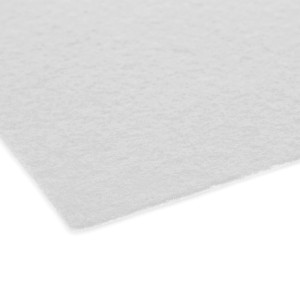 Detailansicht: Weißer Primaflor Eventteppich Podium, ideal für Messen und Events.