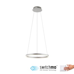 Moderne Just Light Pendelleuchte Ritus aus Aluminium, Ø 40 cm, mit 3-Stufen-Dimmer.