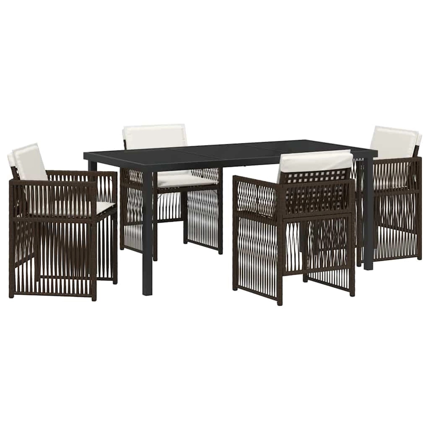 vidaXL Garten Essgruppe 5-Tlg Braun Poly Rattan 3380659 günstig online kaufen