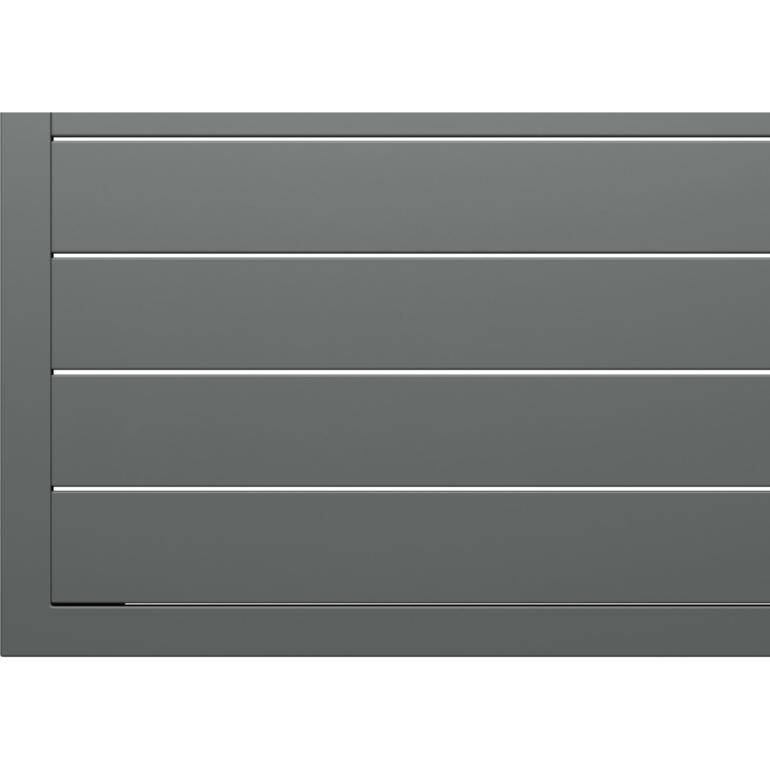 Detailaufnahme der anthrazitfarbenen Aluminium-Latten einer Loungegruppe Moonbeam.