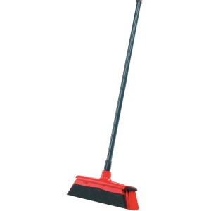 Vileda Zimmerbesen DuActiva mit Teleskopstiel, rot/schwarz, für die Innenreinigung.
