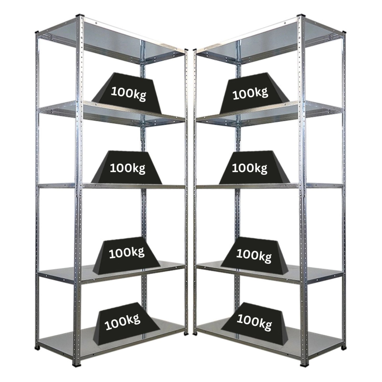 PROREGAL Mega Deal 2x Schraubregal Haldor HxBxT 180x90x40cm Fachlast 100 kg günstig online kaufen