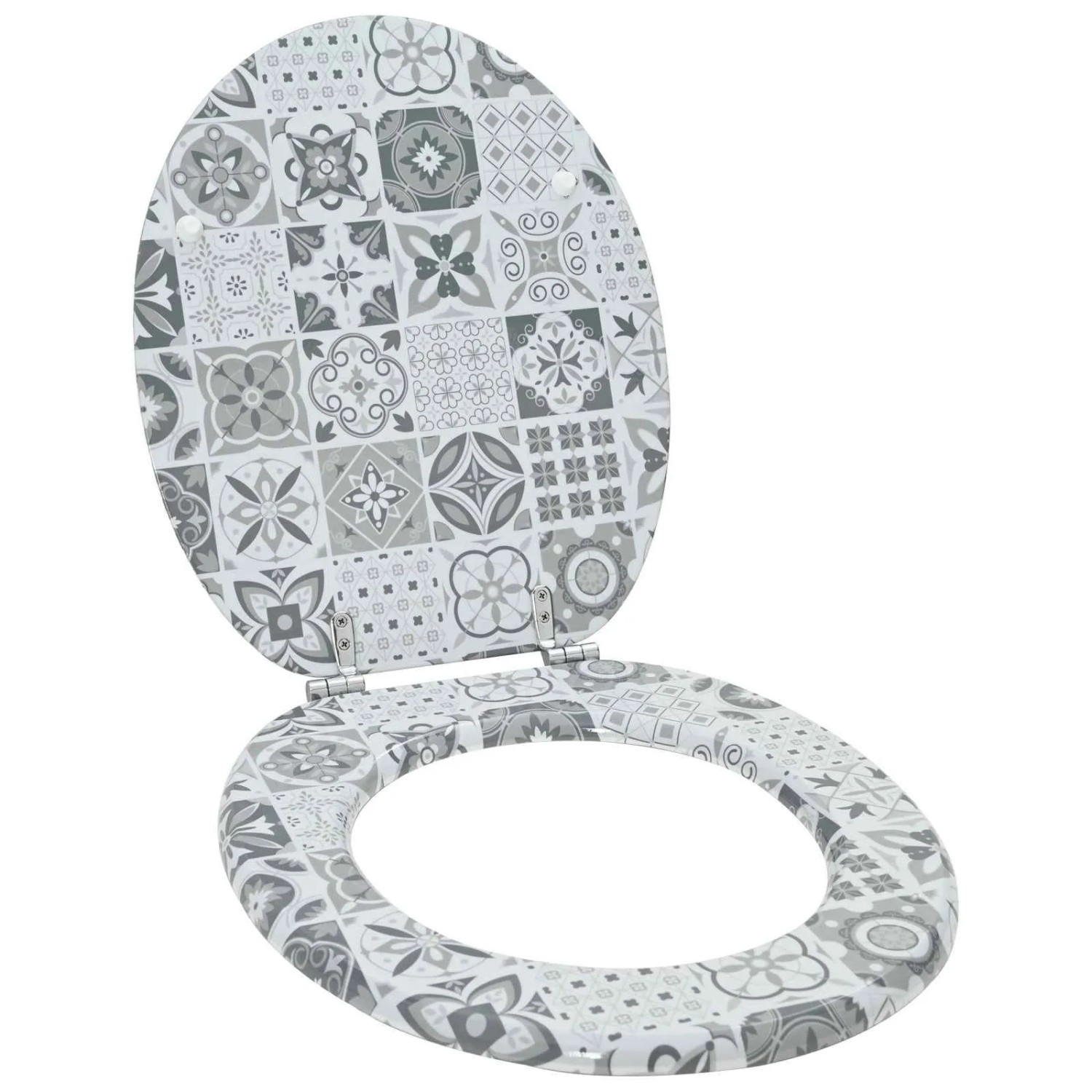 vidaXL Soft-Close Toilettensitz Grau 44 x 38 cm MDF-Platte 42027202