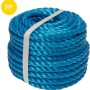 Blaues Conacord Polypropylen-Seil, 12 mm, 20 m, gedreht, aufgerollt mit PP-Kennzeichnung. Mehrzweckseil.