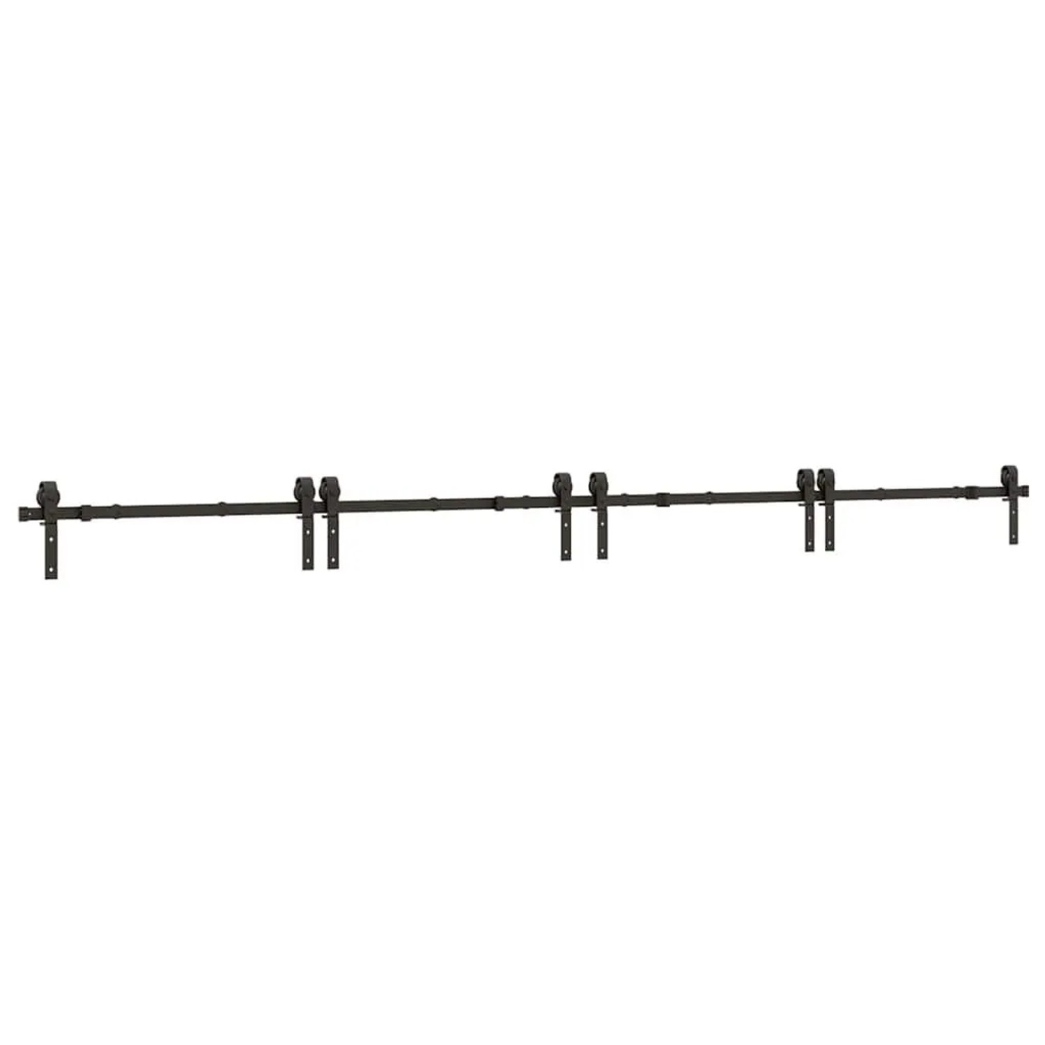 vidaXL Schiebetürbeschlag-Set 400 cm Stahl Schwarz 3295804