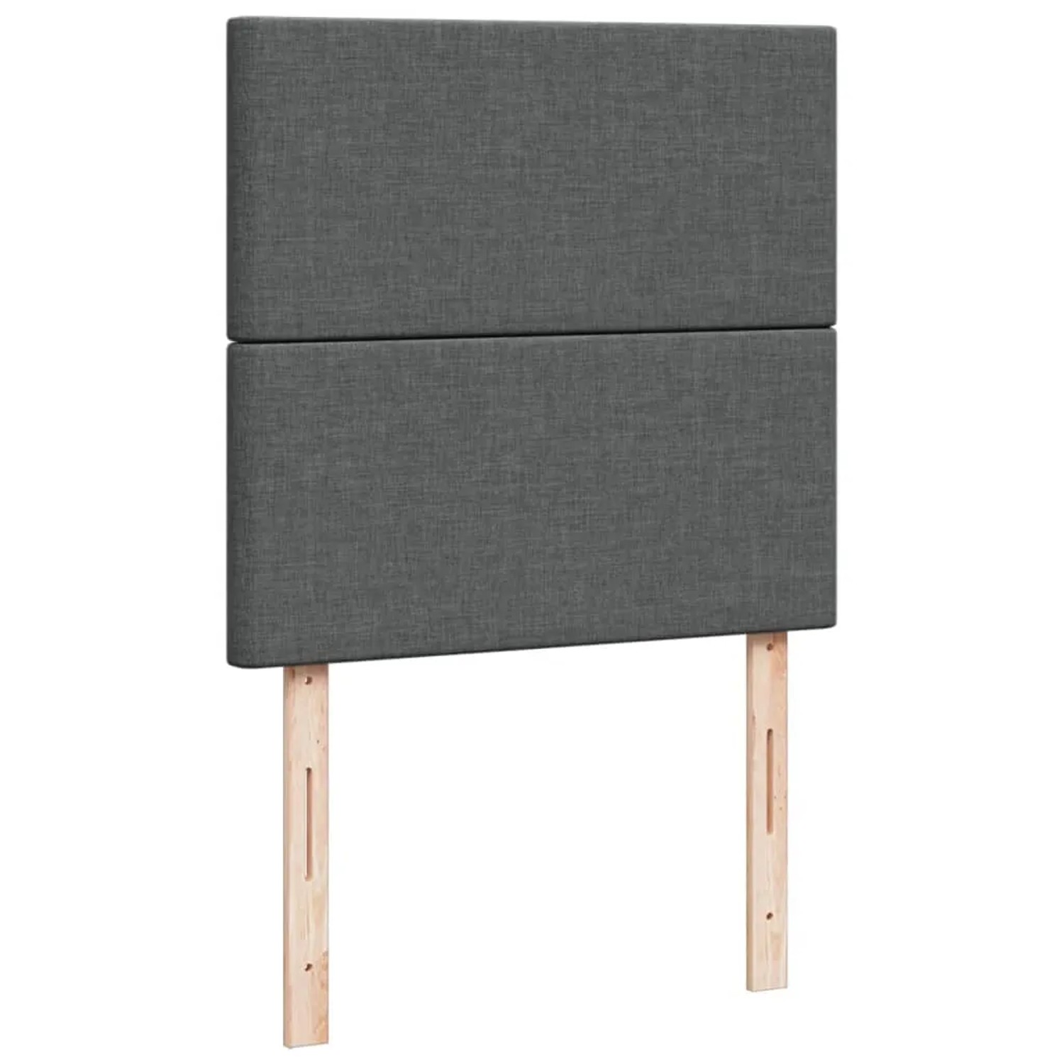 Dunkelgraues vidaXL Boxspringbett mit Matratze, Stoff, 80x200 cm.