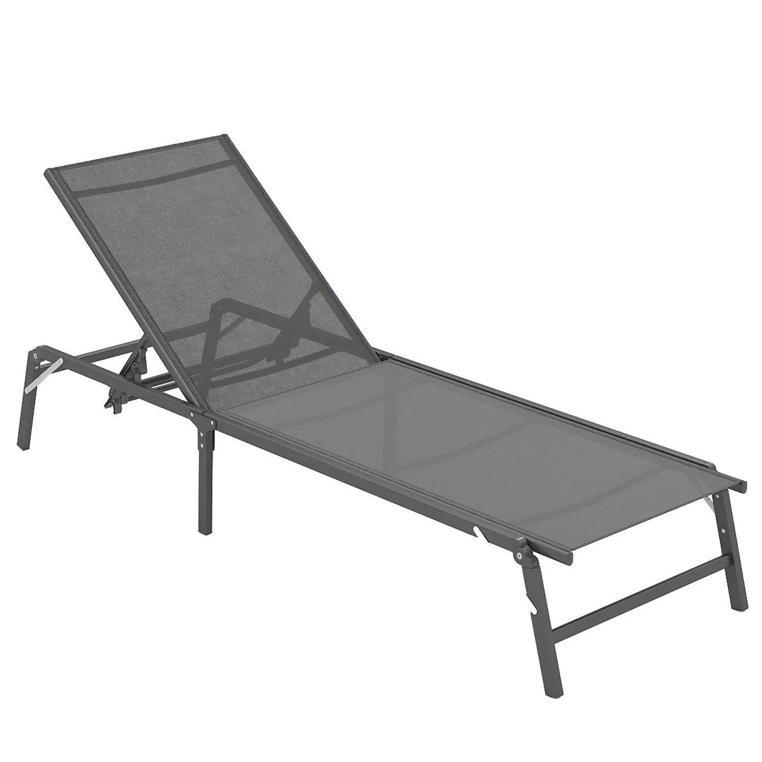 Costway Sonnenliege Klappbar mit 5 Verstellbaren Rückenlehnen Grau