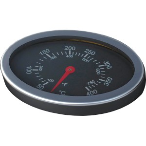 Ersatz-Deckelthermometer aus Edelstahl für Holzkohle-Grillwagen Ø 57 cm. Temperaturanzeige bis 350°C.