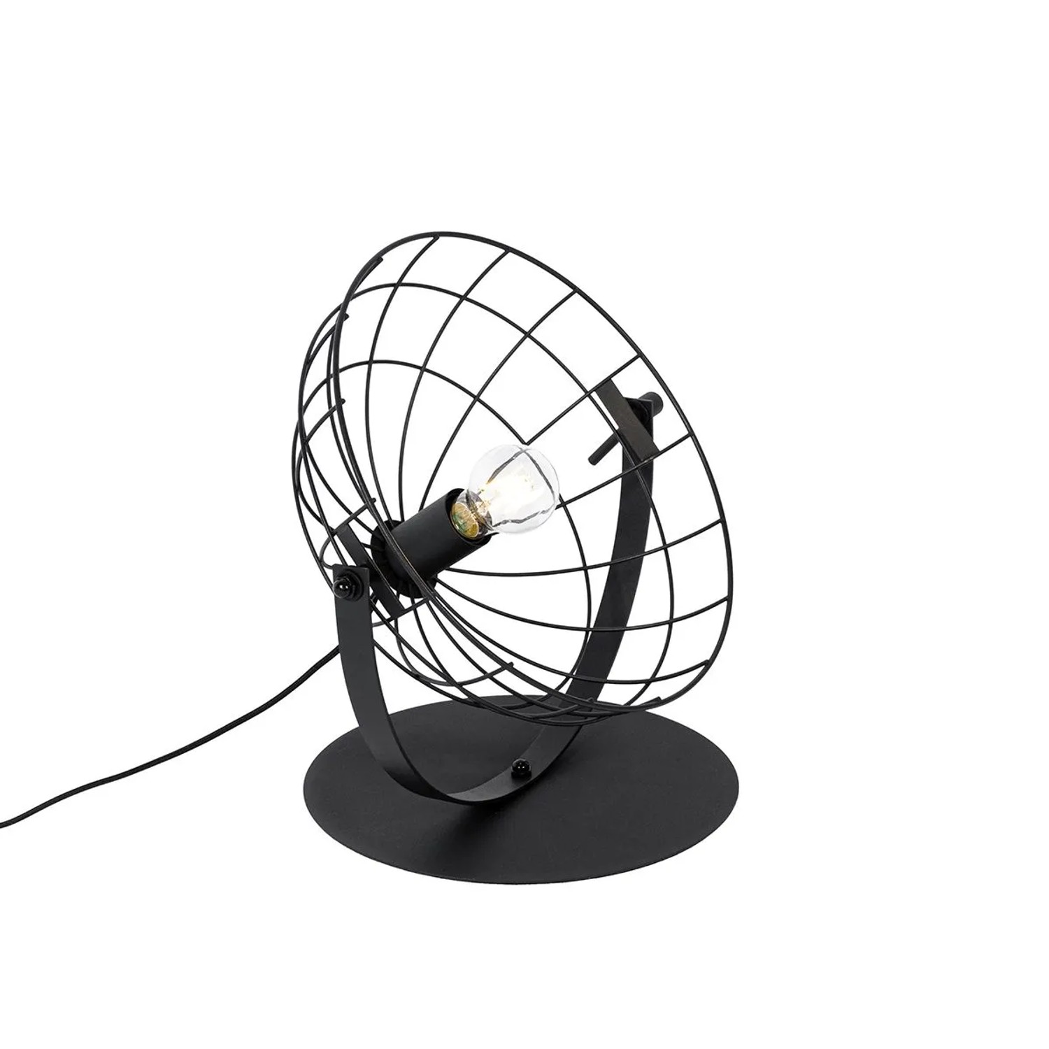 Qazqa Industrielle Tischlampe Schwarz Verstellbar Hanze