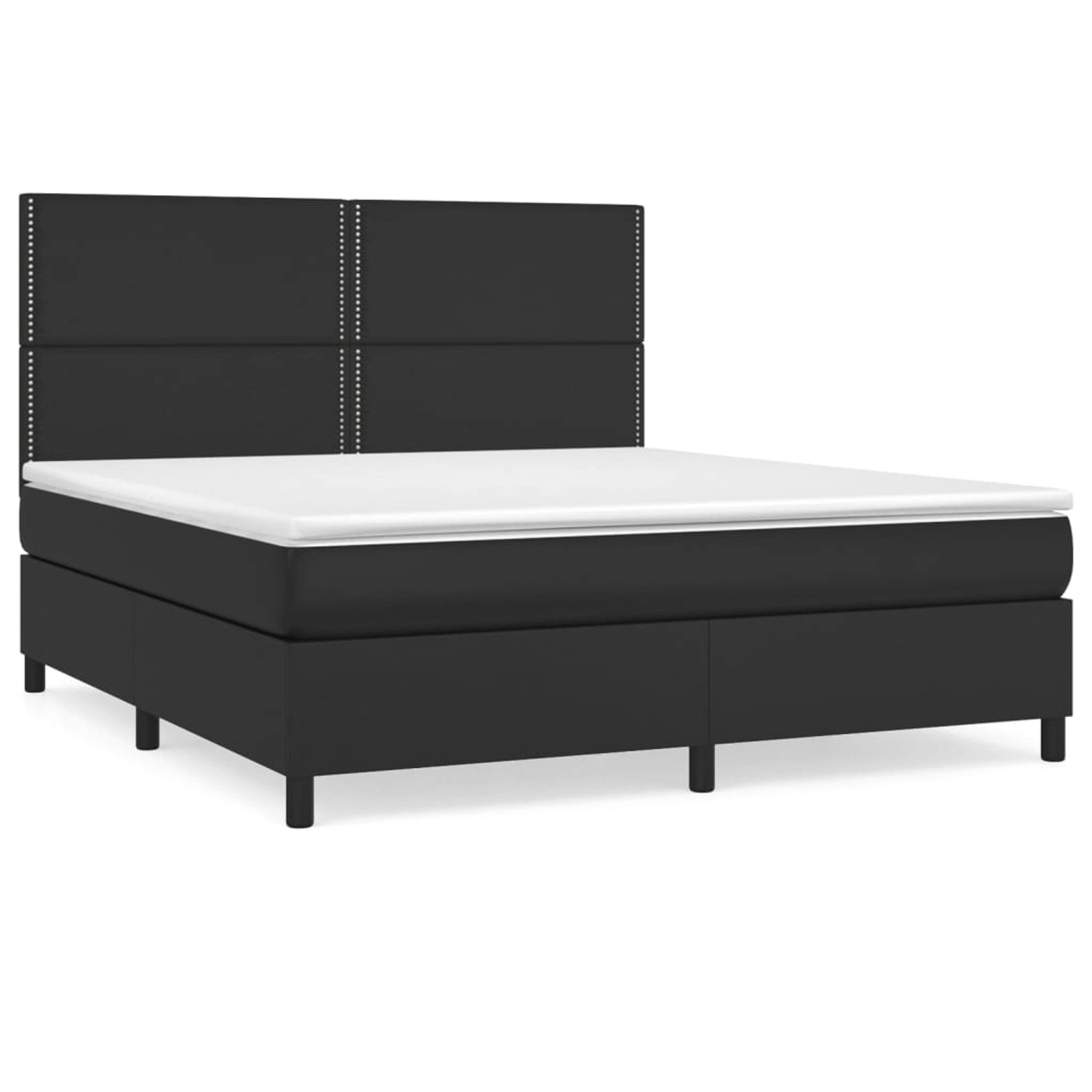 vidaXL Boxspringbett mit Matratze Schwarz 160x200 cm Kunstleder1466145 günstig online kaufen