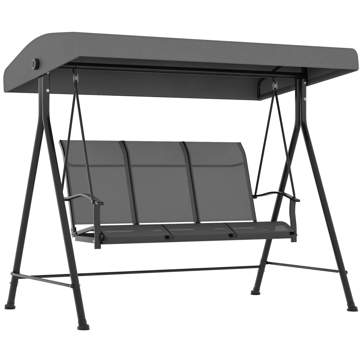 Outsunny Hollywoodschaukel 3-Sitzer Dunkelgrau 195 x 118 x 170 cm