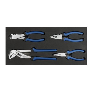 PROREGAL Zangensatz, 4-teilig, für Werkstattwagen, mit Schaumstoffeinlage.