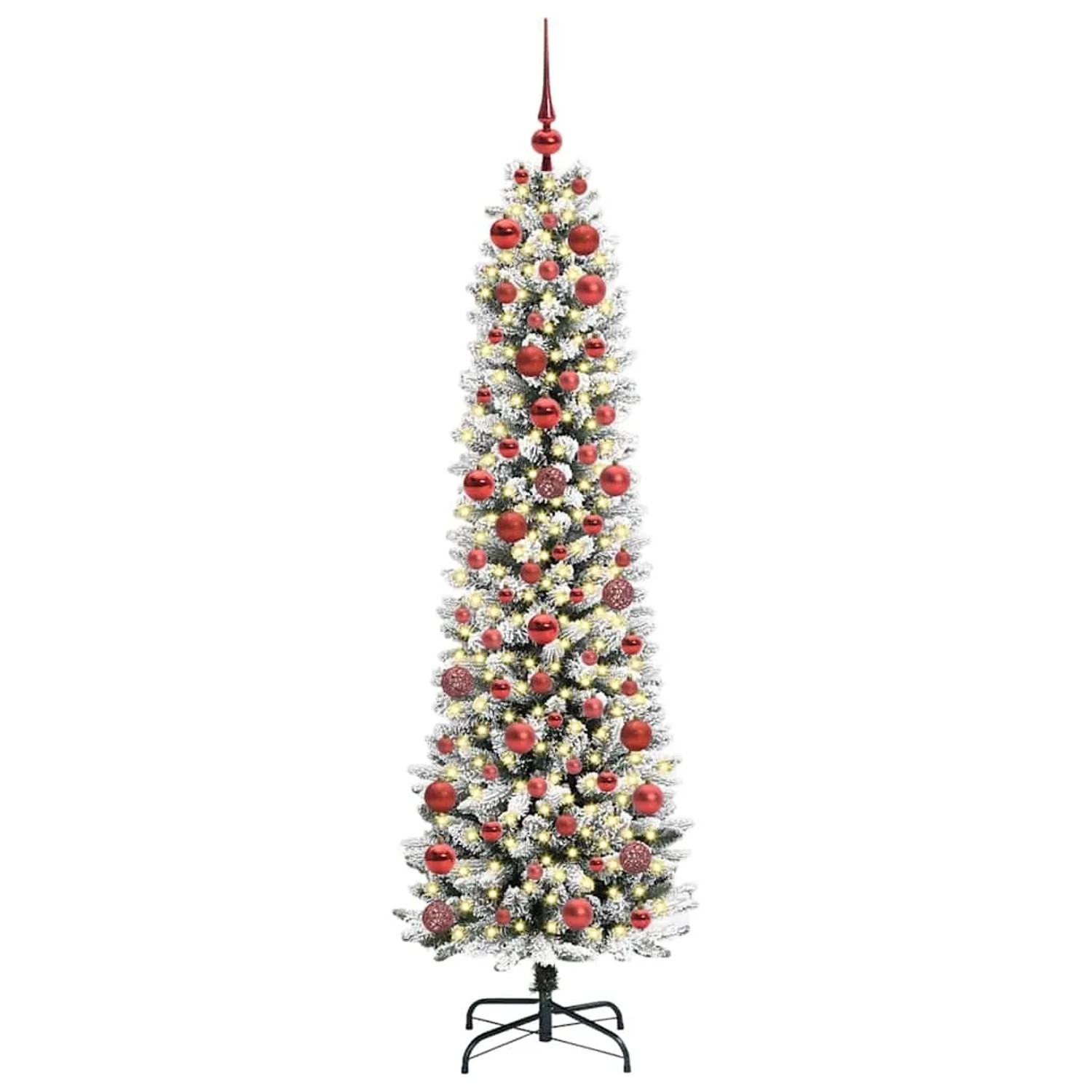 vidaXL Künstlicher Weihnachtsbaum mit 300 LEDs Grün und Weiß 180 cm 3396105