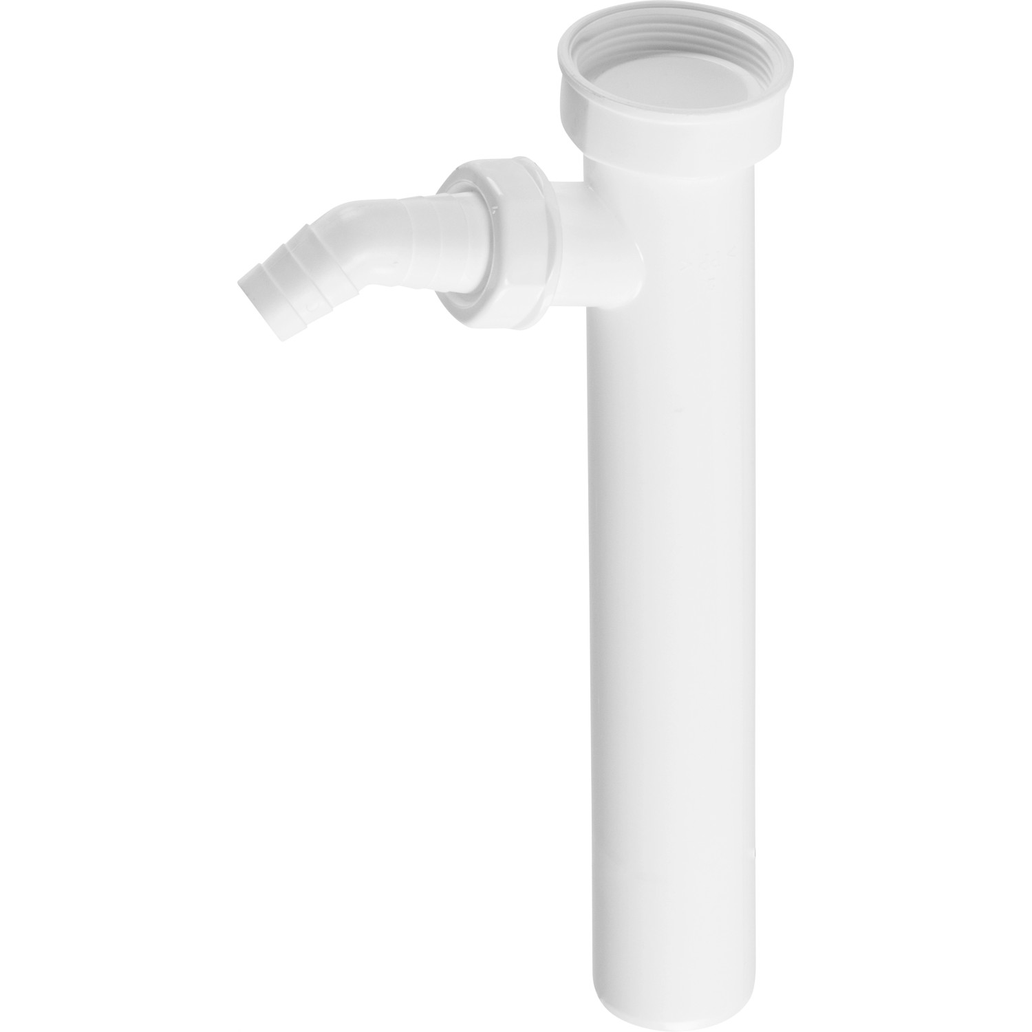 Weißes Verstellrohr G 1 1/2, 44,8 mm, für Siphonverlängerung im Sanitärbereich.