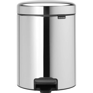 Brabantia Treteimer NewIcon 5L, Edelstahl Mülleimer mit Pedal.