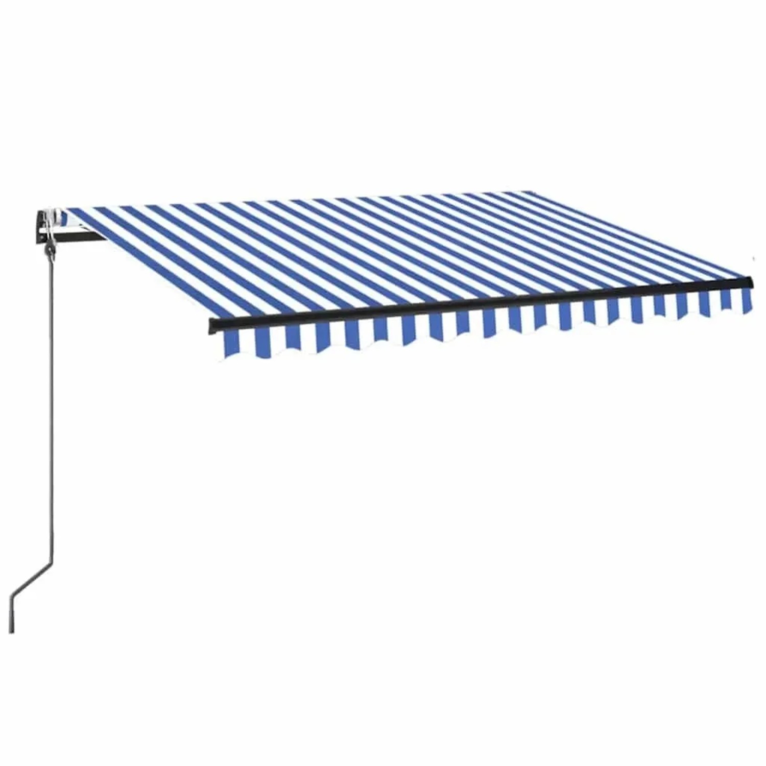 vidaXL Automatische Markise mit LED Windsensor 350x250 cm Blau Weiß 3069091