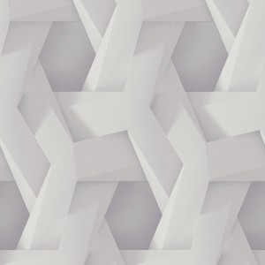 Livingwalls Vliestapete mit 3D-Muster in Grau und Weiß für moderne Wandgestaltung.