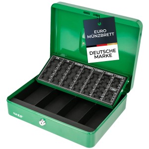 HMF 4215-06 Geldkassette Münzzählbrett 30 x 24 x 8 cm Grün
