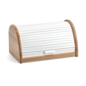 Zeller Rollbrotkasten Buche 21 cm x 25 cm x 39 cm Weiß