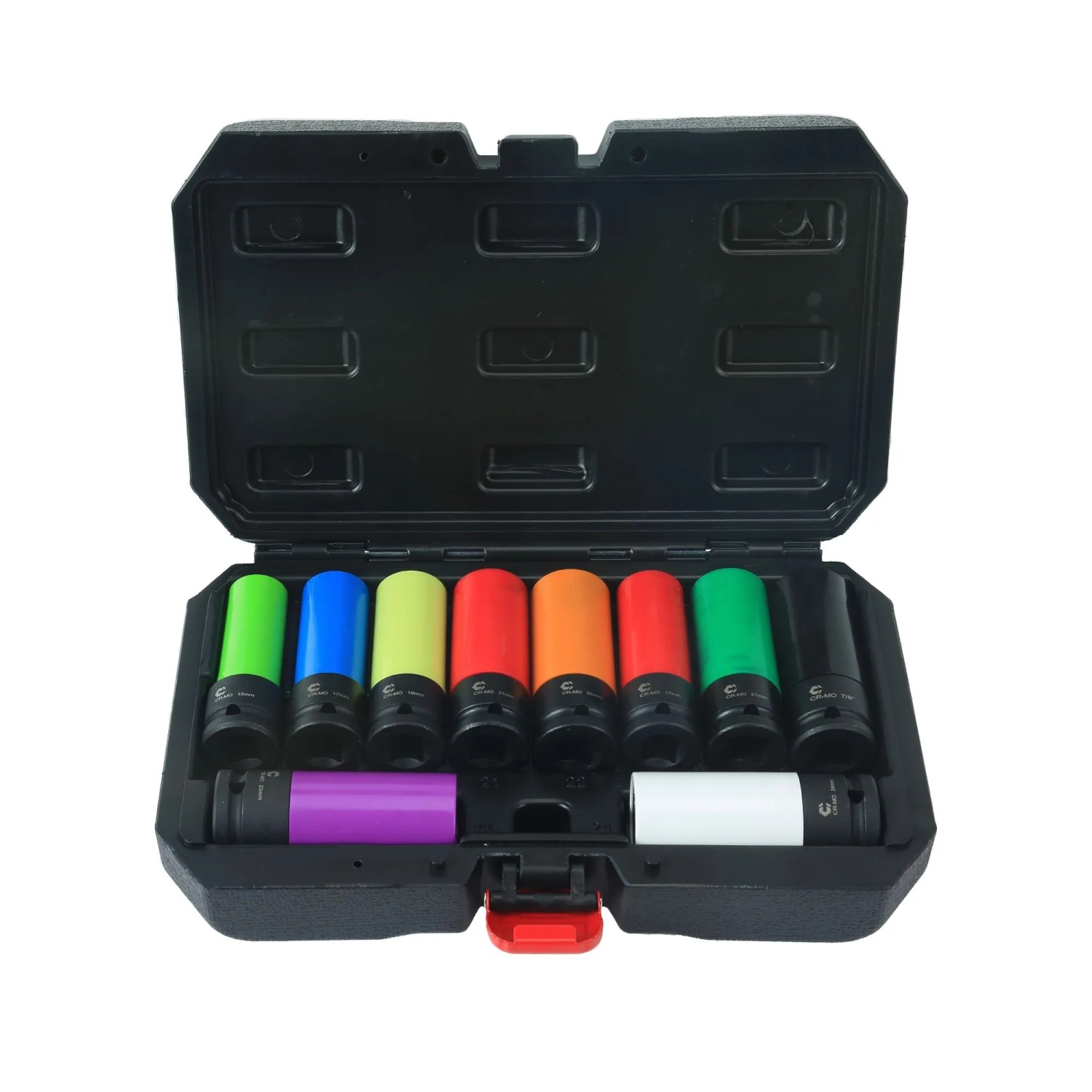 CCLIFE 10Tlg 1 2 Zoll Kraft Stecknuss Satz Bis 15 Bis 24mm Kunststoff Felgenschutz